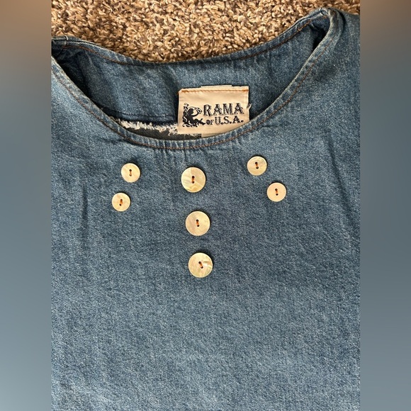 RAMA of USA vintage women’s 100% cotton denim top size medium - Picture 2 of 10
